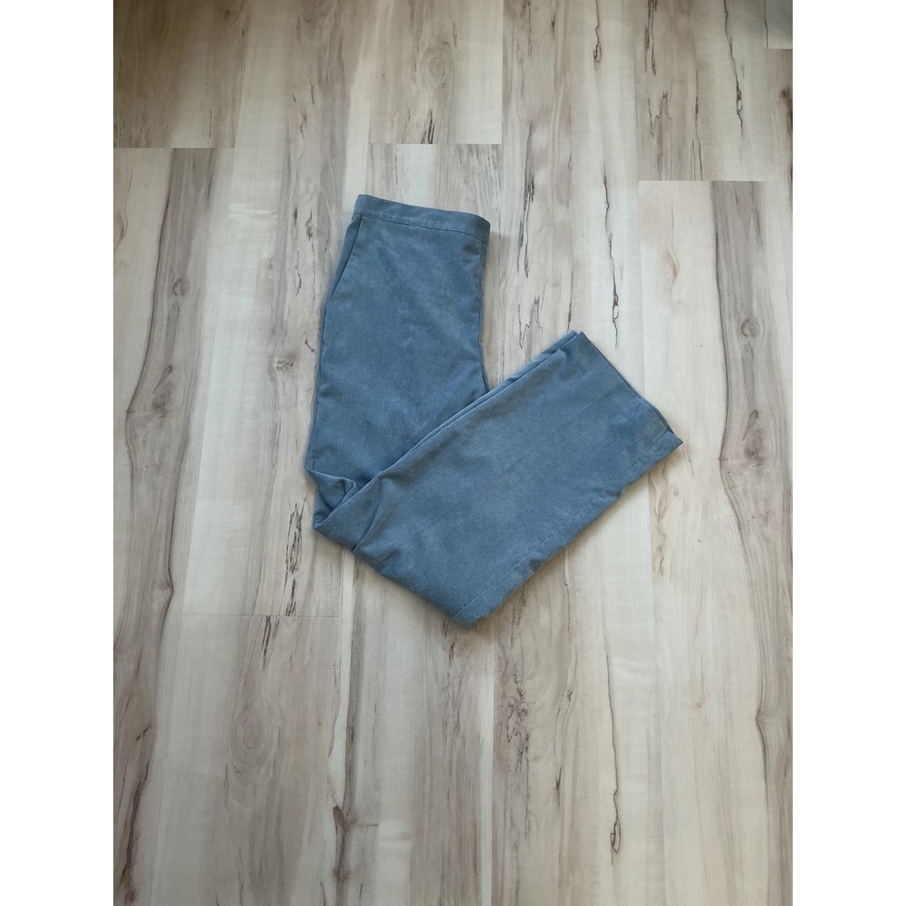 Alfred Dunner Blue Elastic Waist Straight Leg Pants Size 14 High Rise Casual